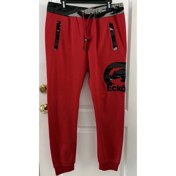 Ecko Unltd Joggers Vintage Red Camo Joggers Y2K Skate 90s City Hip Hop Retro - Picture 1 of 12